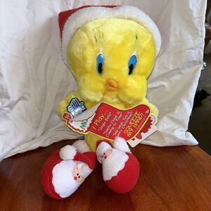 Vintage Tweety bird Christmas Plush Looney Tunes 1997 Applause Rare 18"‎
